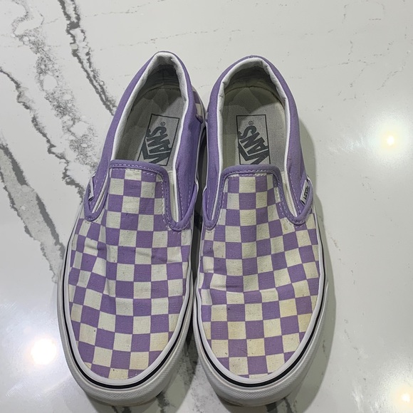 purple checkered vans